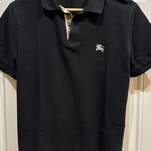 Burberry Black Polo Shirt with Iconic Logo